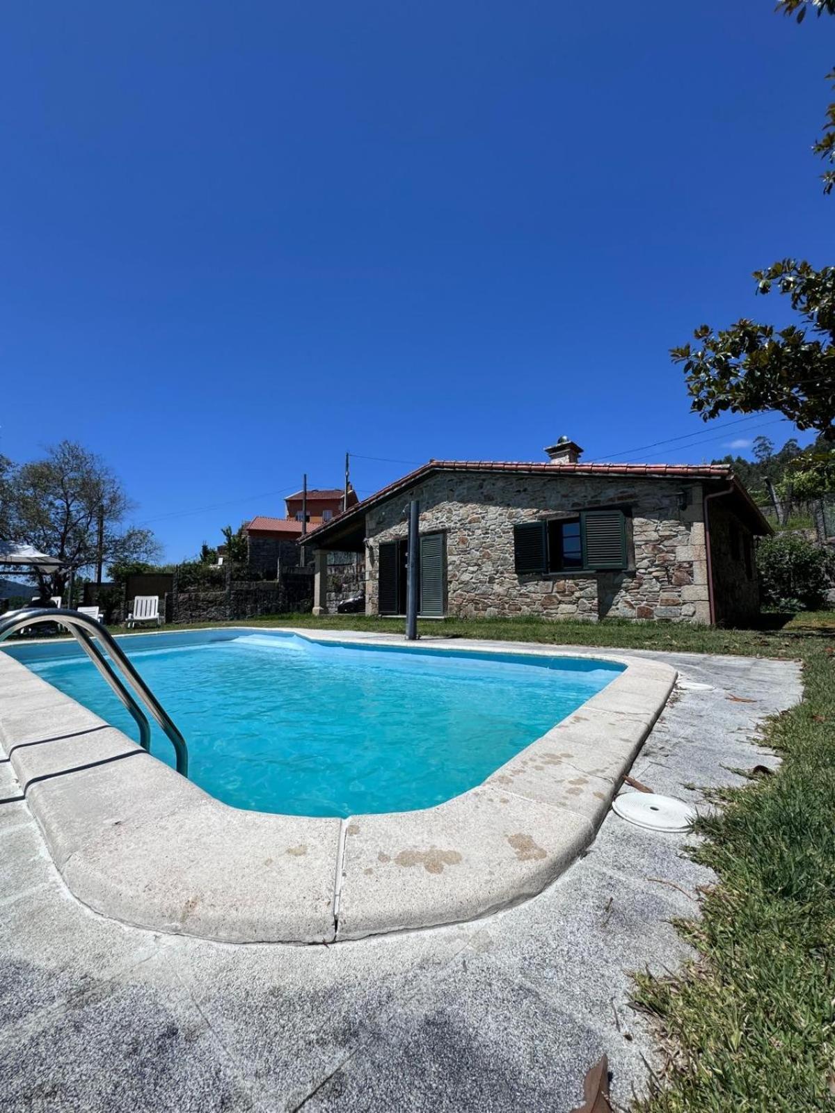 Casa 2 Habitaciones Con Piscina Y Cenador Al Aire Libre Pontevedra Eksteriør bilde