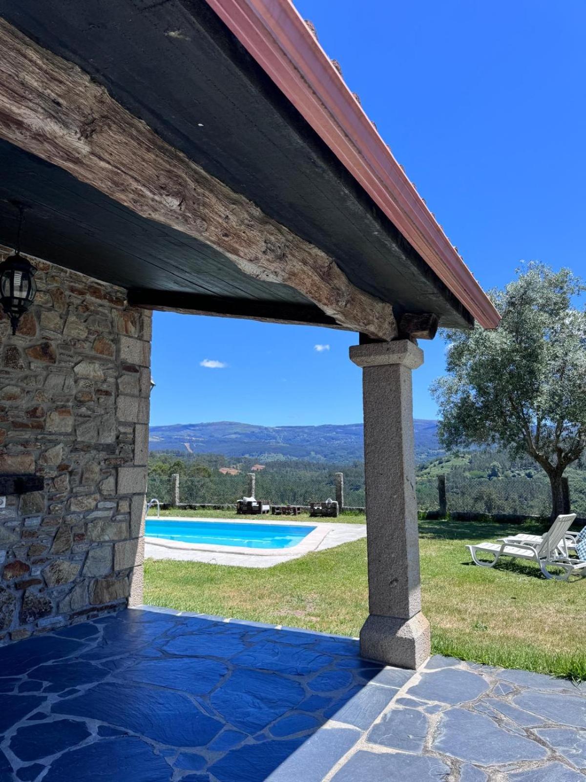 Casa 2 Habitaciones Con Piscina Y Cenador Al Aire Libre Pontevedra Eksteriør bilde